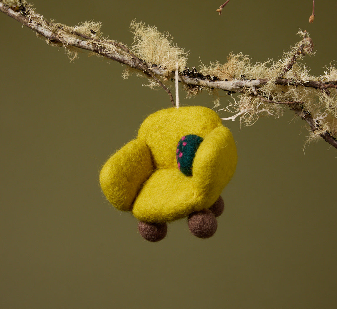 FELTED WOOL CHAIR IN CHARTREUSE