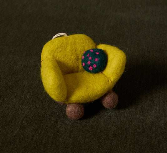 FELTED WOOL CHAIR IN CHARTREUSE