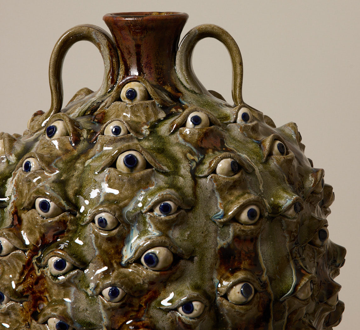 AMERICAN FOLK ART COLOSSAL EYEBALL JUG