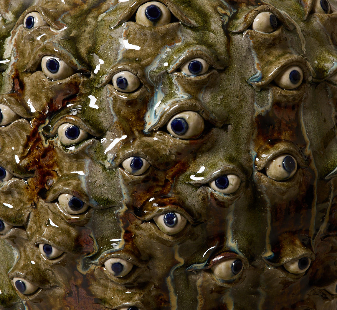 AMERICAN FOLK ART COLOSSAL EYEBALL JUG