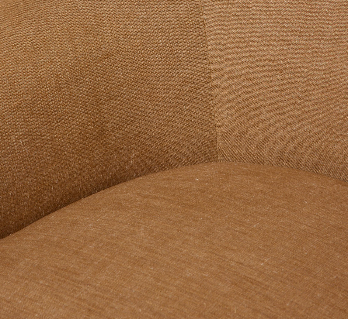 1970S SWIVEL LOUNGE CHAIR BY MILO BAUGHMAN IN MOKUM ADOBE LINEN