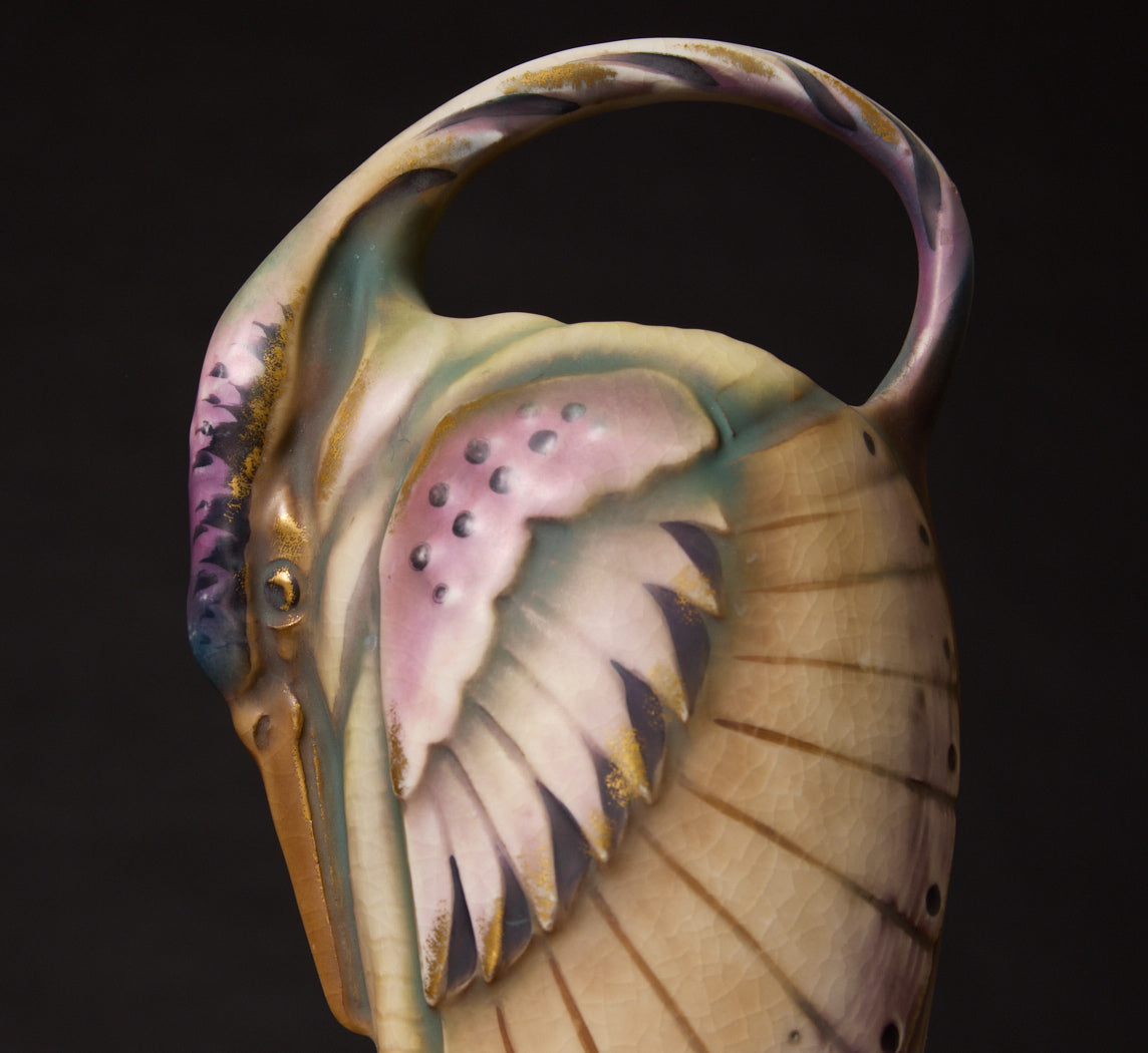 EARLY 20TH CENTURY ART NOUVEAU PORCELAIN BIRD VASE