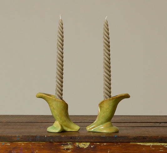 PAIR OF VINTAGE CALA LILY CANDLESTICK HOLDERS