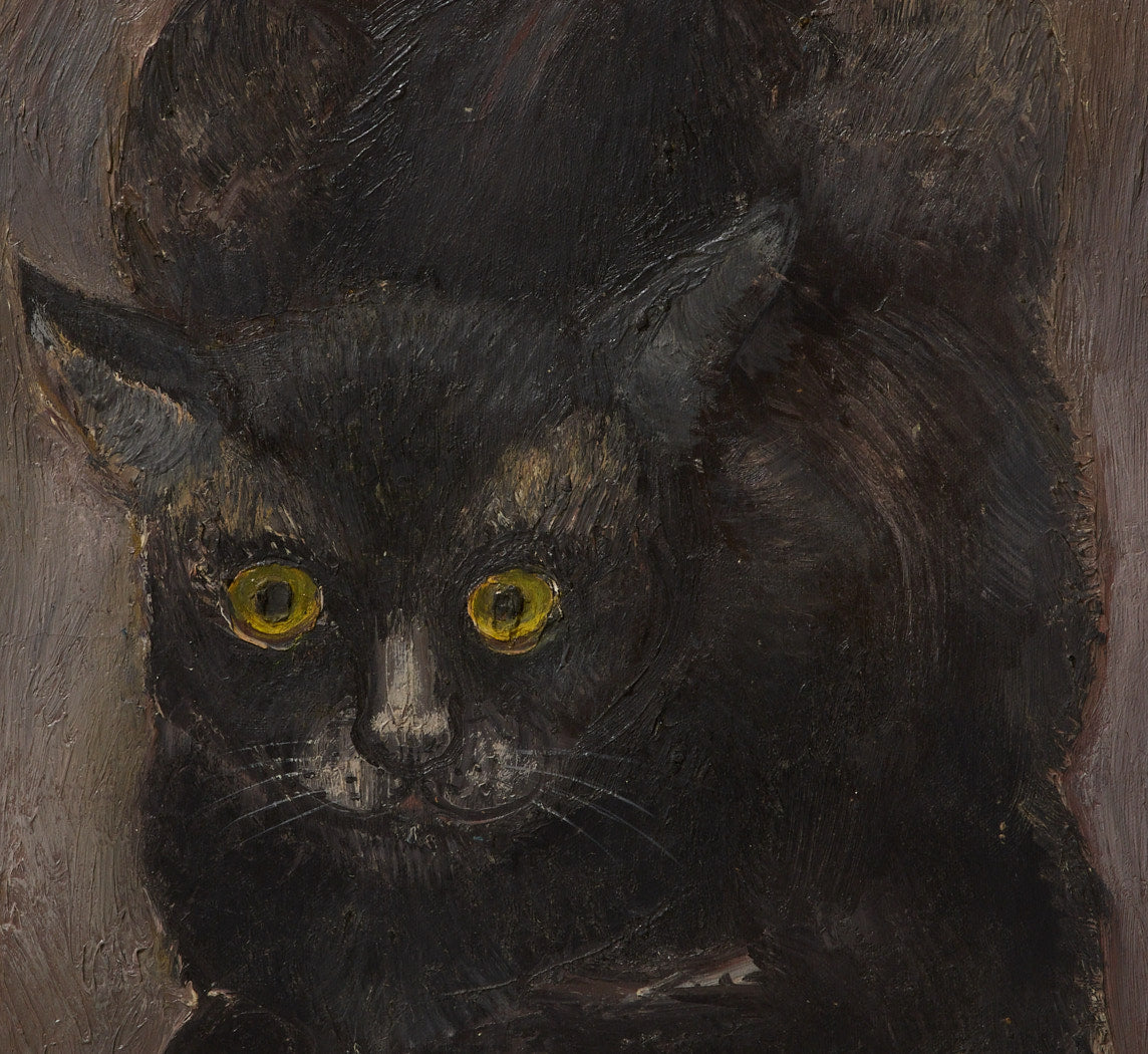 1950S MODERNIST PORTRAIT OF A BLACK CAT
