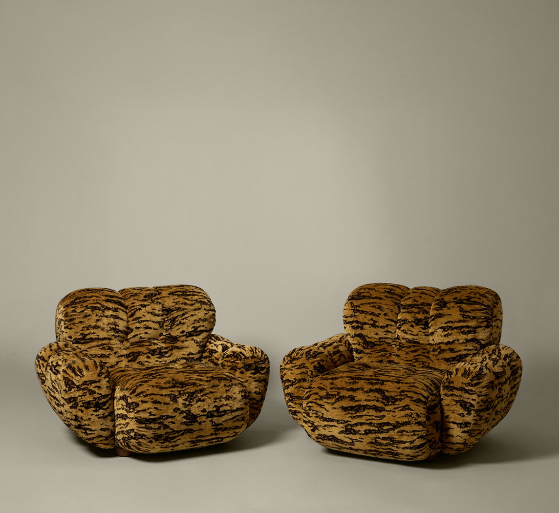 THE PIERCE & WARD GENA ARMCHAIR IN TIGER WOVEN CHENILLE