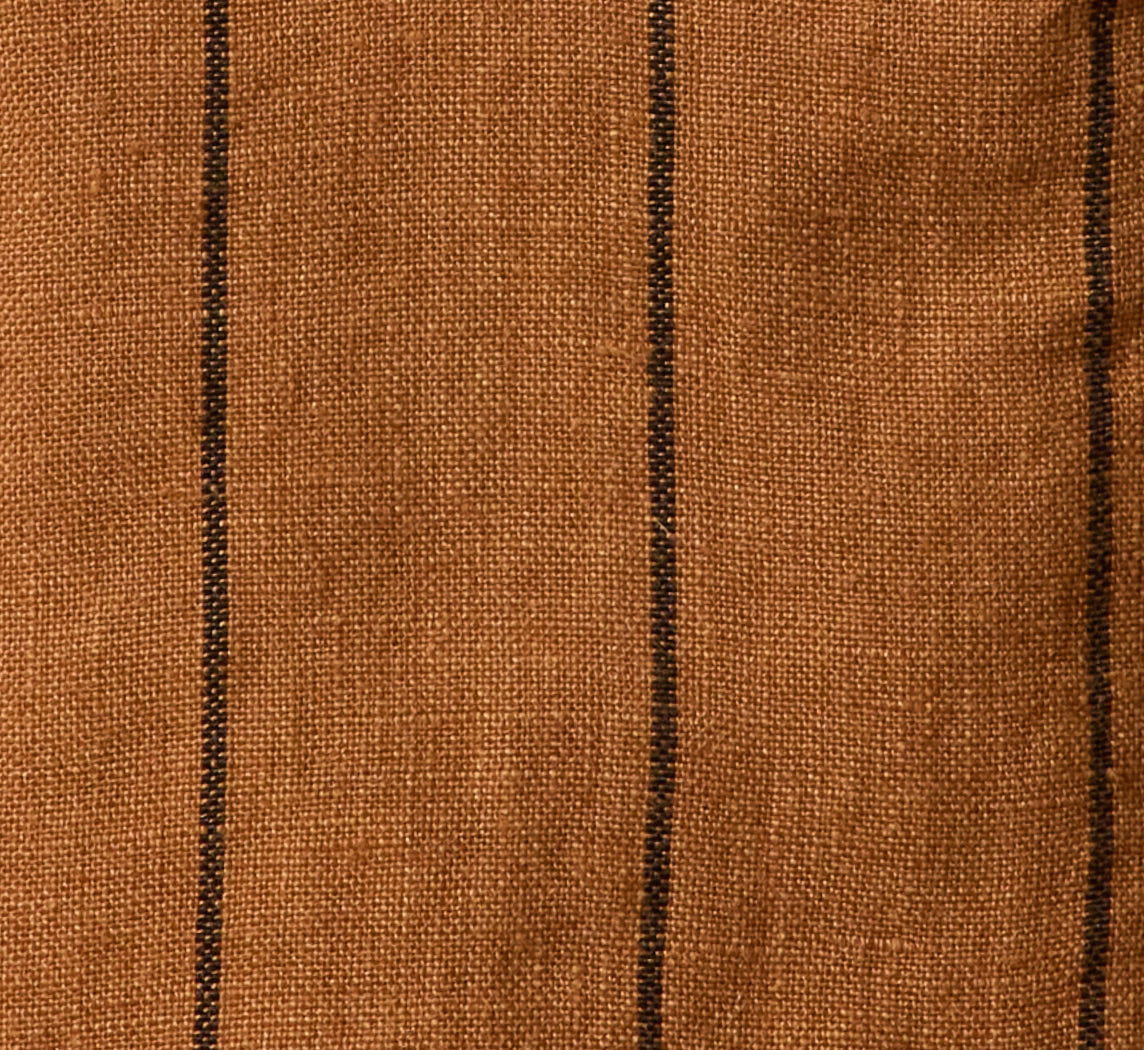 PIERCE & WARD CARAMEL LINEN STRIPE TISSUE BOX COVER
