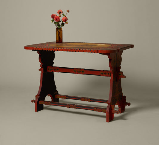 EARLY 20TH CENTURY RUSSIAN HAND PAINTED PARLOR TABLE