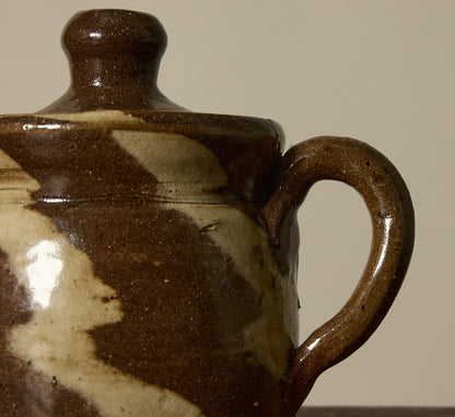PETITE EARTHENWARE FOLK ART SWIRL TEAPOT