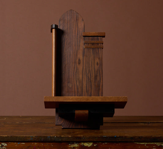 1920S AMSTERDAM SCHOOL OAK & ROSEWOOD WALL SHELF