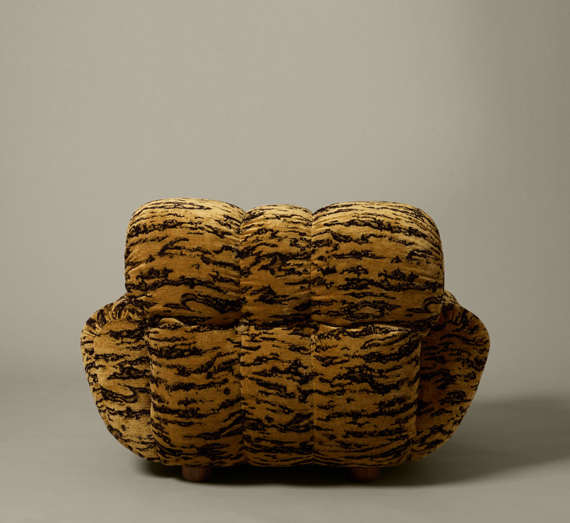 THE PIERCE & WARD GENA ARMCHAIR IN TIGER WOVEN CHENILLE
