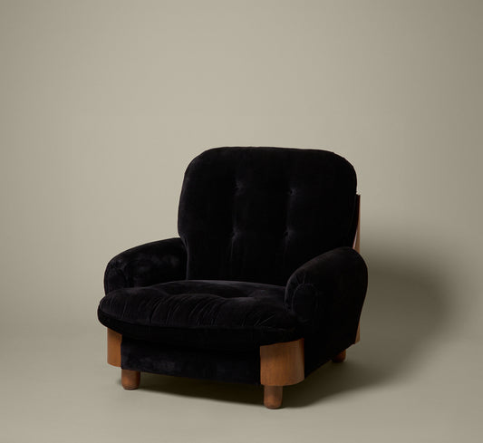 1960S ITALIAN MOHAIR & WALNUT ARMCHAIRS