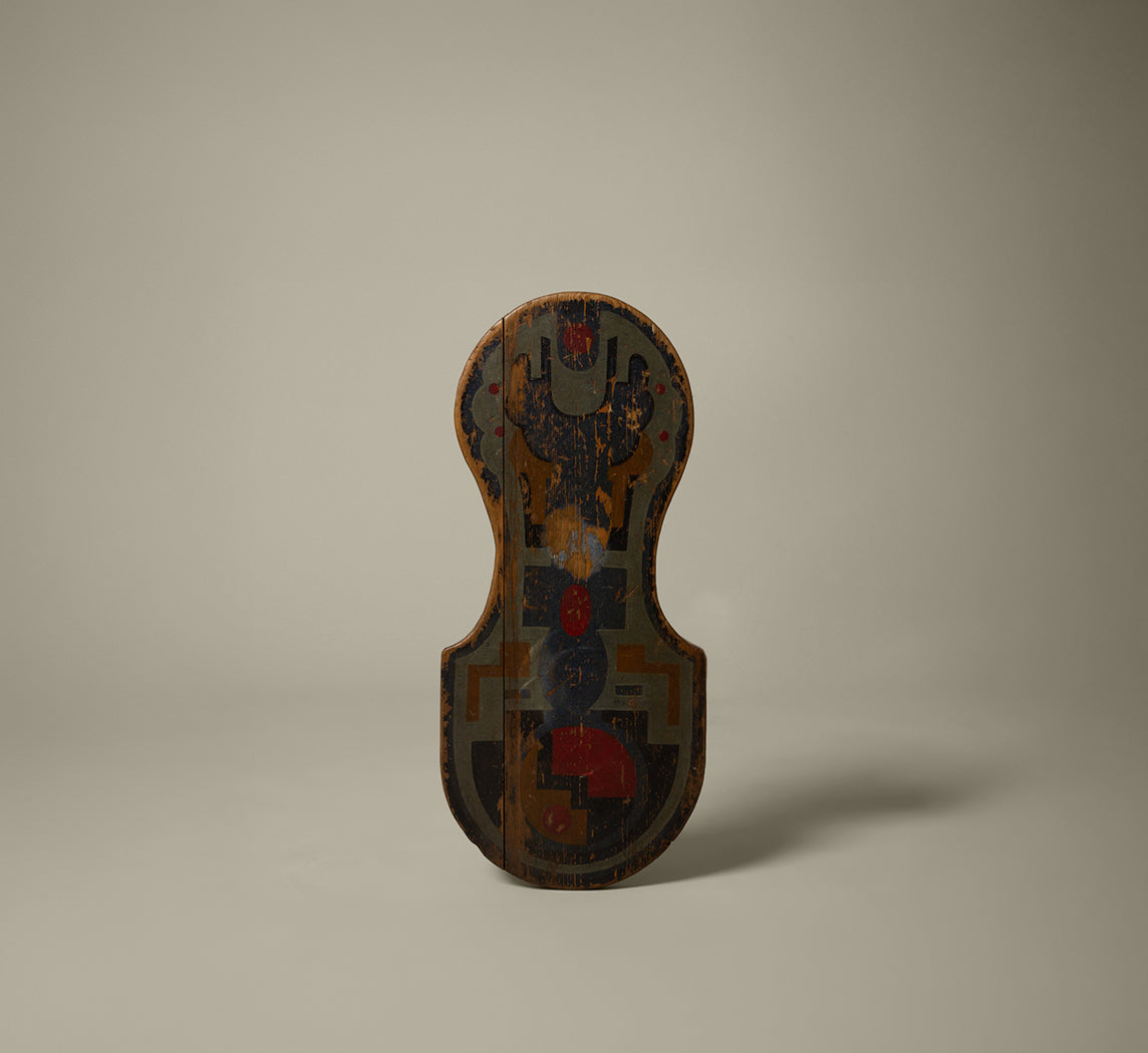 1920S ART DECO PAINTING ON SCULPTURAL WOOD