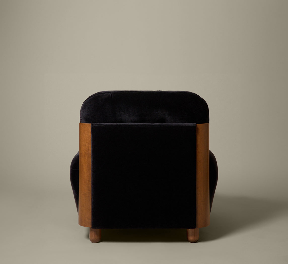 1960S ITALIAN MOHAIR & WALNUT ARMCHAIRS