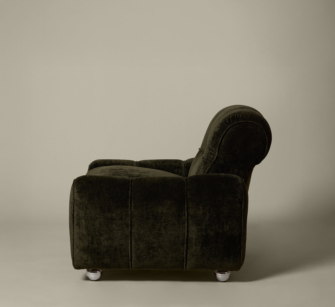 PAIR OF SPACE AGE ITALIAN ARMCHAIRS IN OXIDE VELVET