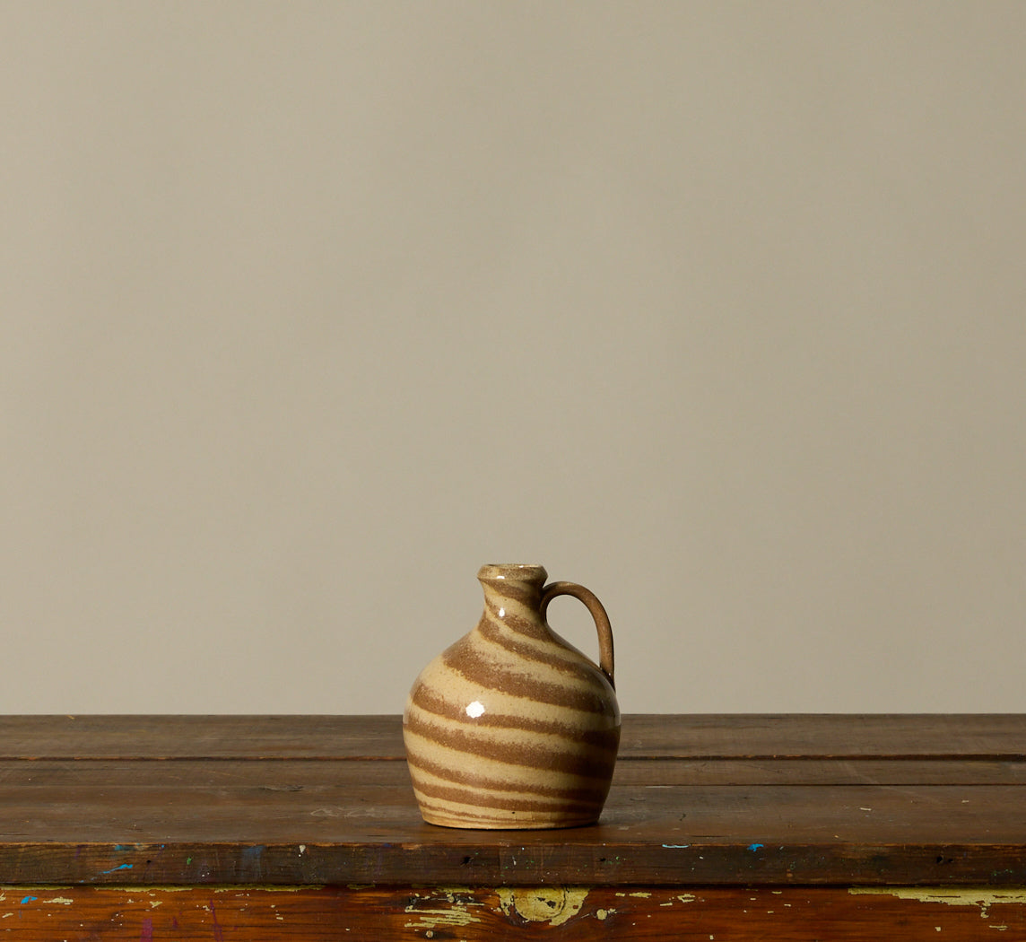 PETITE EARTHENWARE FOLK ART SWIRL JUG