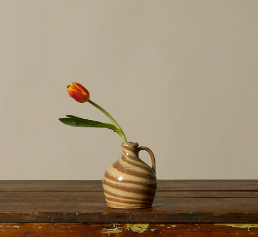 PETITE EARTHENWARE FOLK ART SWIRL JUG