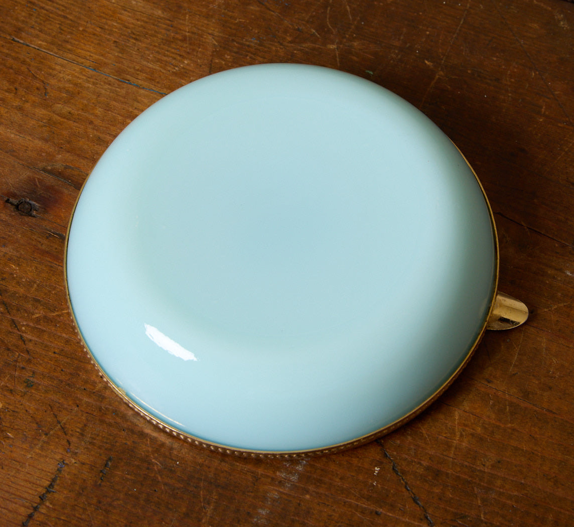 1950S ITALIAN BLUE OPALINE ASHTRAY