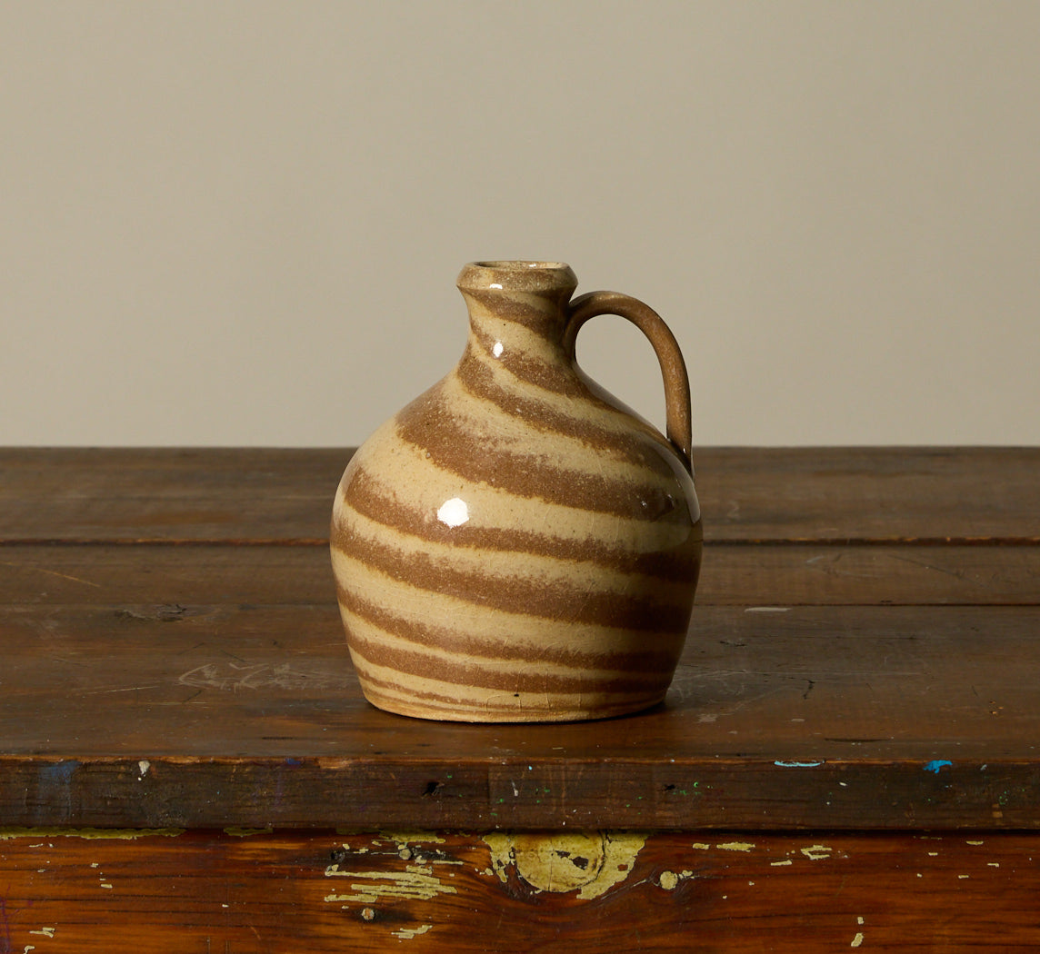 PETITE EARTHENWARE FOLK ART SWIRL JUG