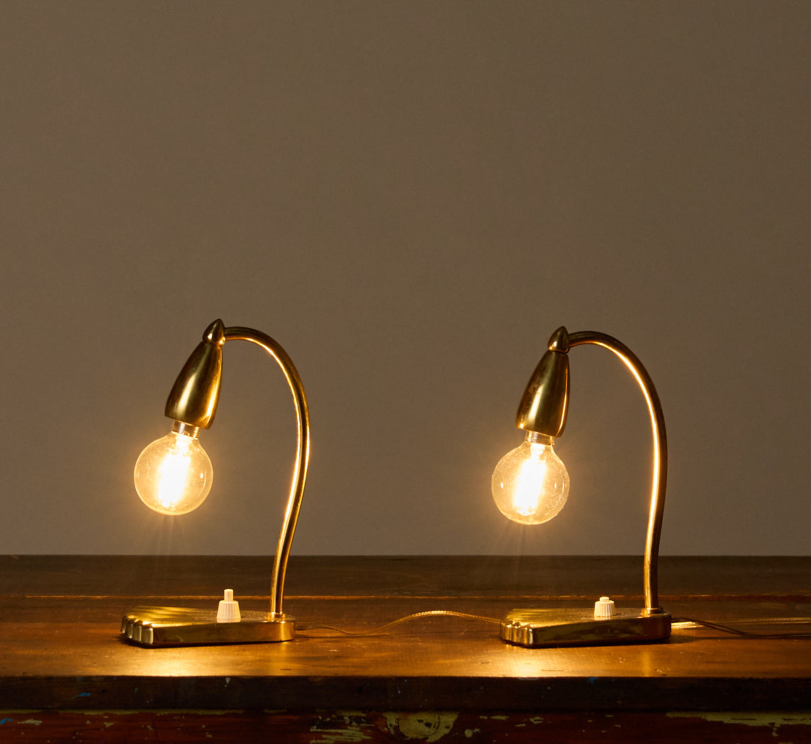 PAIR OF 1960S ITALIAN BRASS TABLE LAMPS