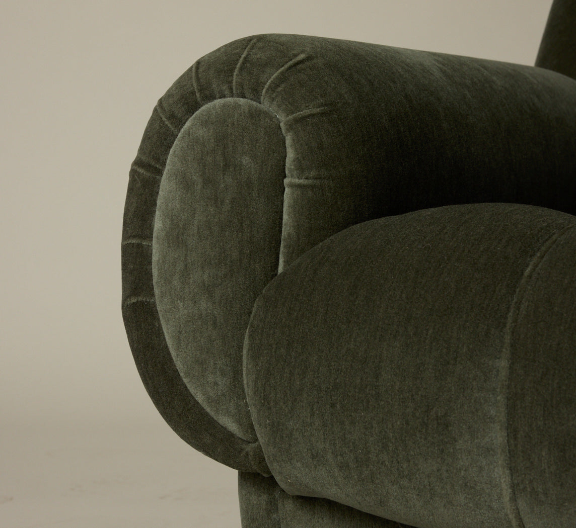 PIERCE & WARD VITTI CHAIR IN DEEP SAGE MOHAIR