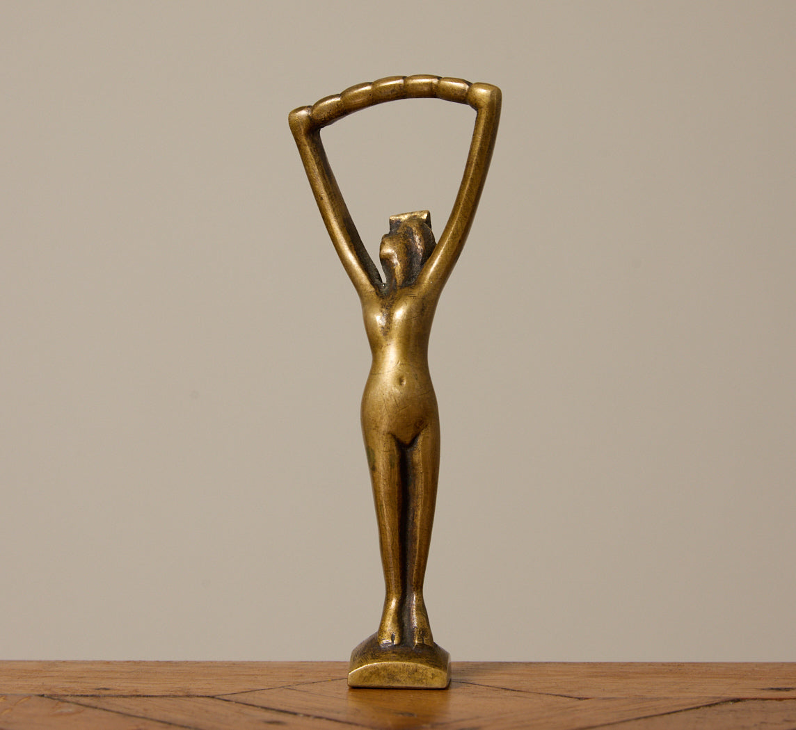 VINTAGE BRASS NUDE FIGURE BOTTLE OPENER