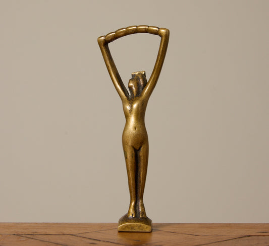 VINTAGE BRASS NUDE FIGURE BOTTLE OPENER