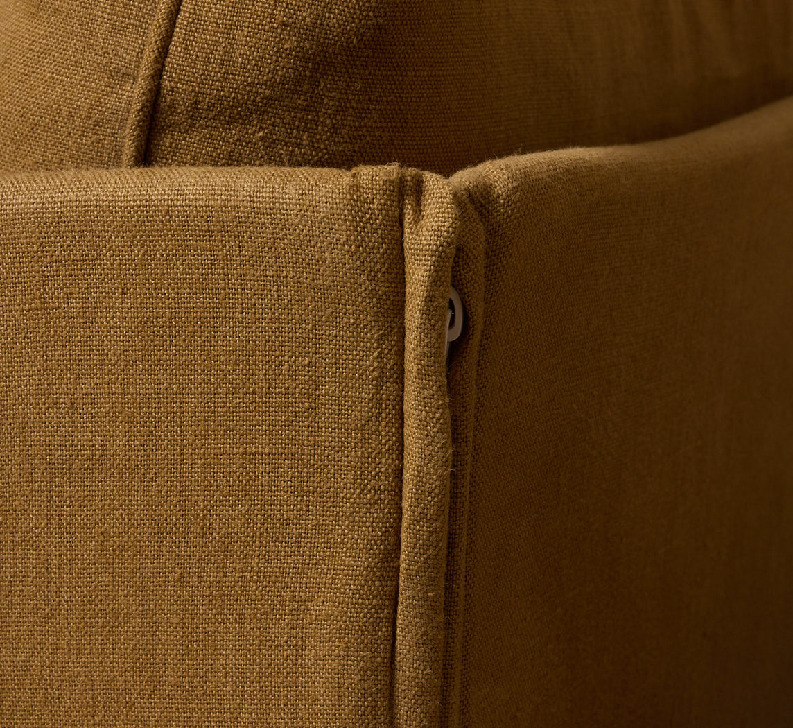 MARIO BELLINI FOR CASSINA ARMCHAIR IN TUMERIC LINEN