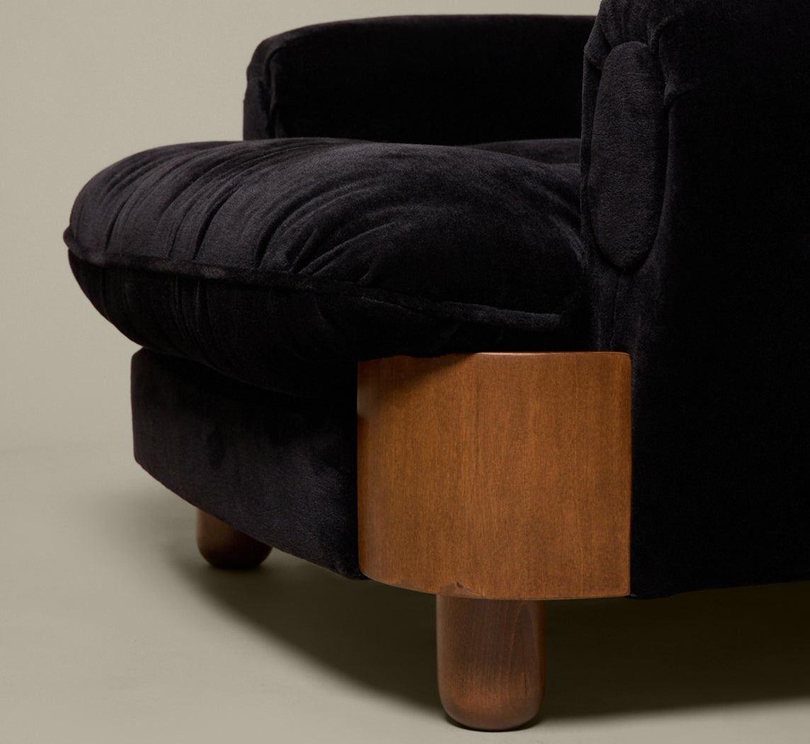 1960S ITALIAN MOHAIR & WALNUT ARMCHAIRS