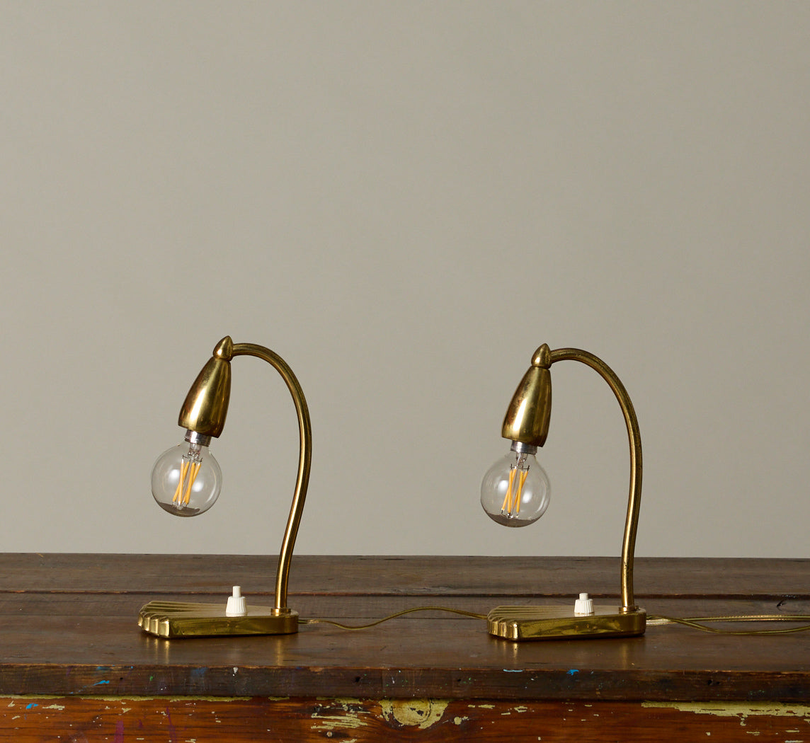 PAIR OF 1960S ITALIAN BRASS TABLE LAMPS