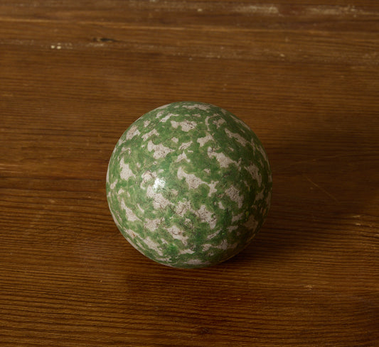 1800S SPECKLED CERAMIC PARLOR GAME BALL