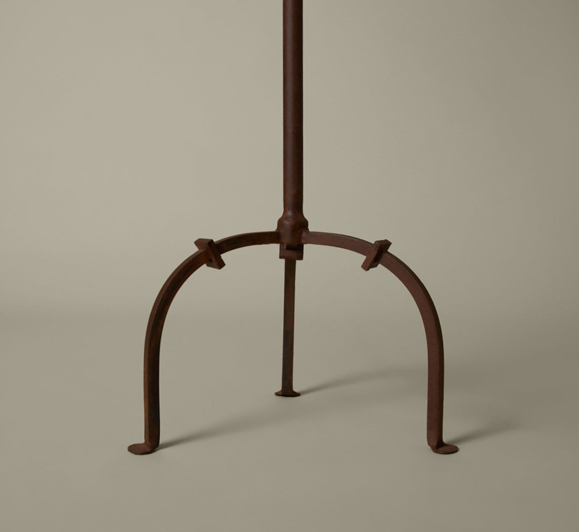 VINTAGE FLOOR LAMP WITH PATINATED COPPER SHADE