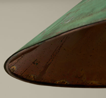 VINTAGE FLOOR LAMP WITH PATINATED COPPER SHADE