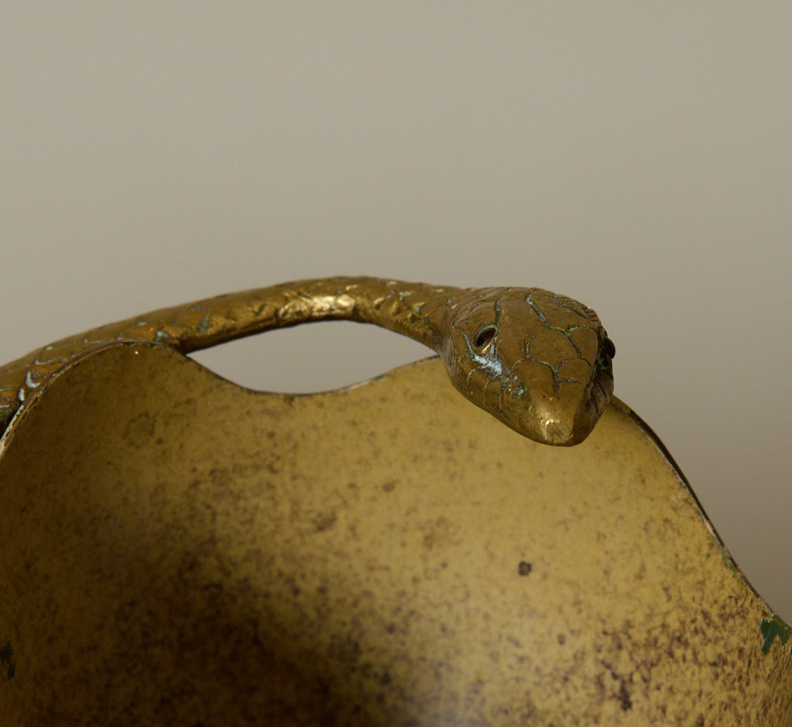 LATE 20TH CENTURY FRENCH BRASS SERPENT DISH