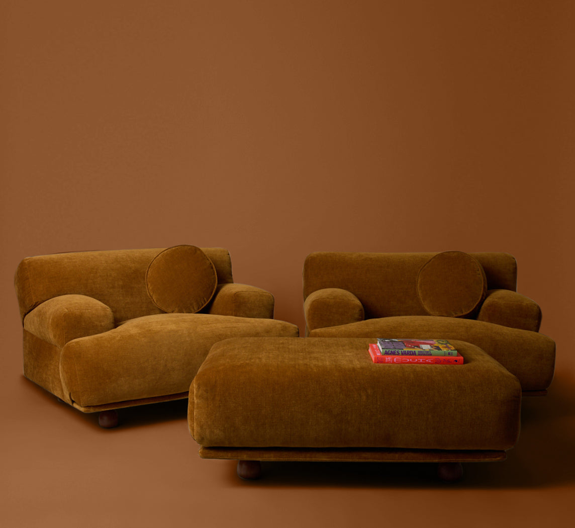 PIERCE & WARD ENZO CHAIR IN  HONEY CHENILLE