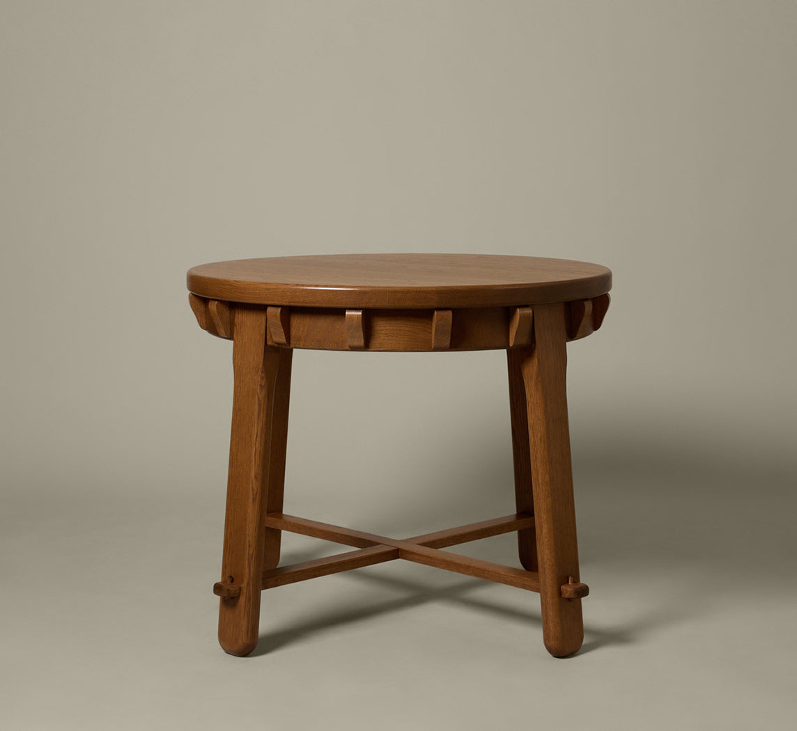 BESPOKE BRUTALIST STYLE OAK OCCASIONAL TABLE