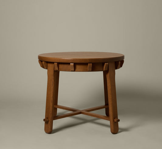 BESPOKE BRUTALIST STYLE OAK OCCASIONAL TABLE