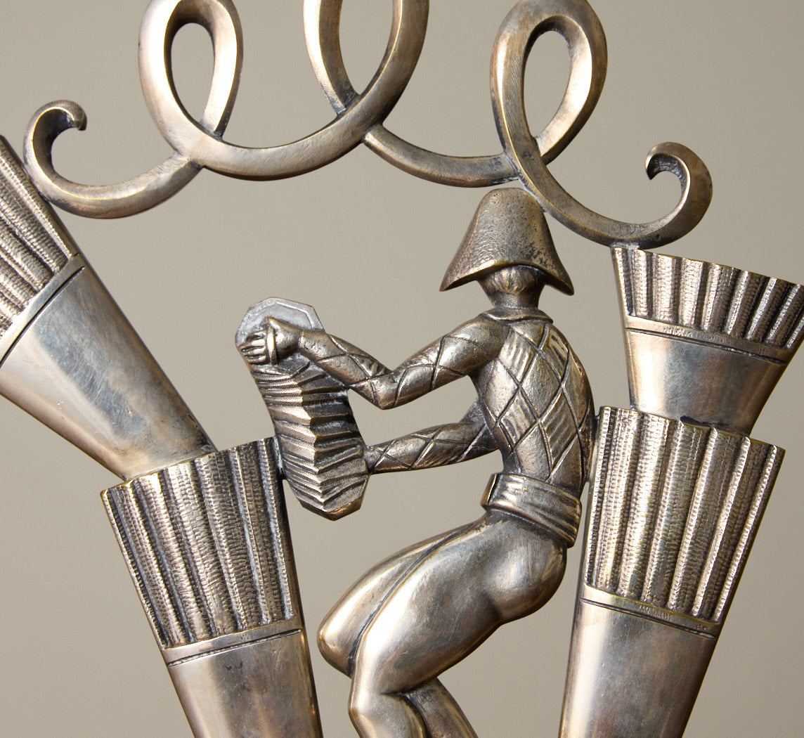 ART DECO HARLEQUIN PIANO LAMP BY G.M. BORETTI