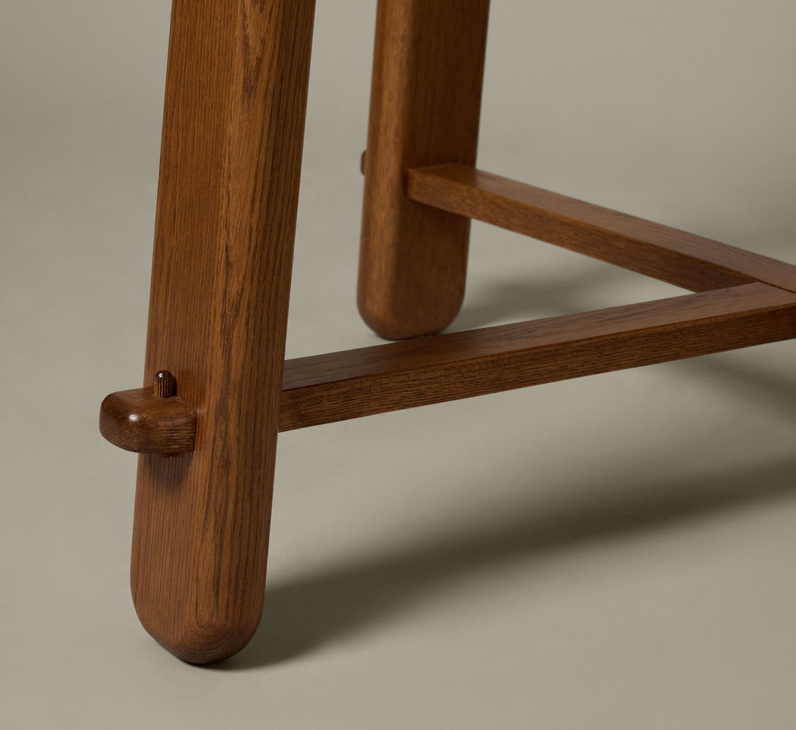 BESPOKE BRUTALIST STYLE OAK OCCASIONAL TABLE