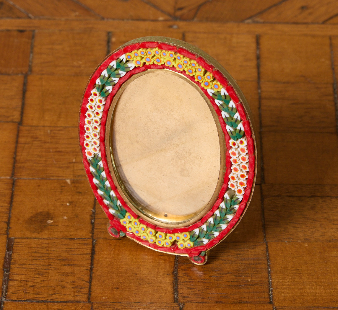 ART DECO ITALIAN GLASS MICRO MOSAIC PICTURE FRAME