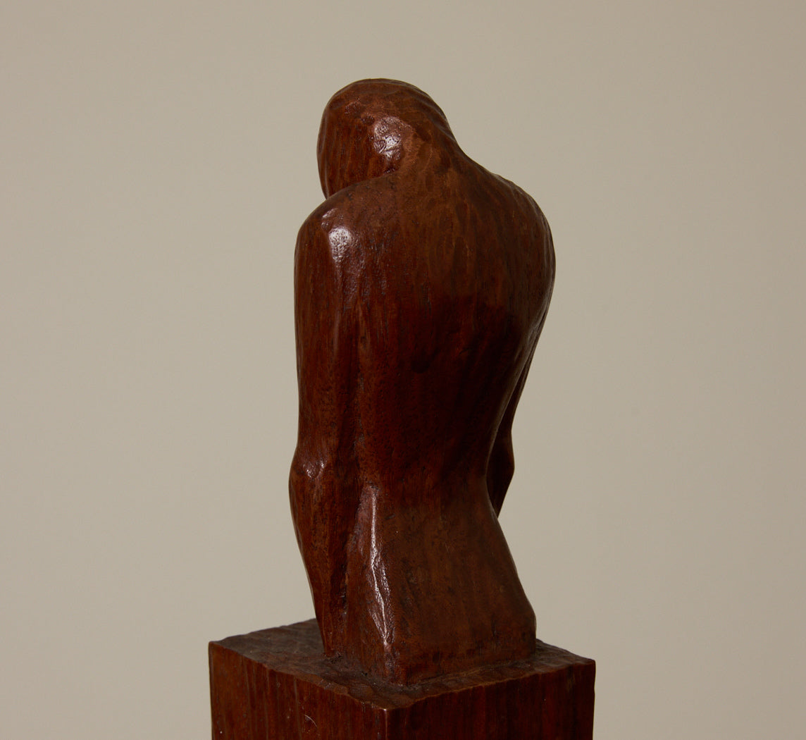 MID-CENTURY MODERNIST FIGURAL WOODEN SCULPTURE