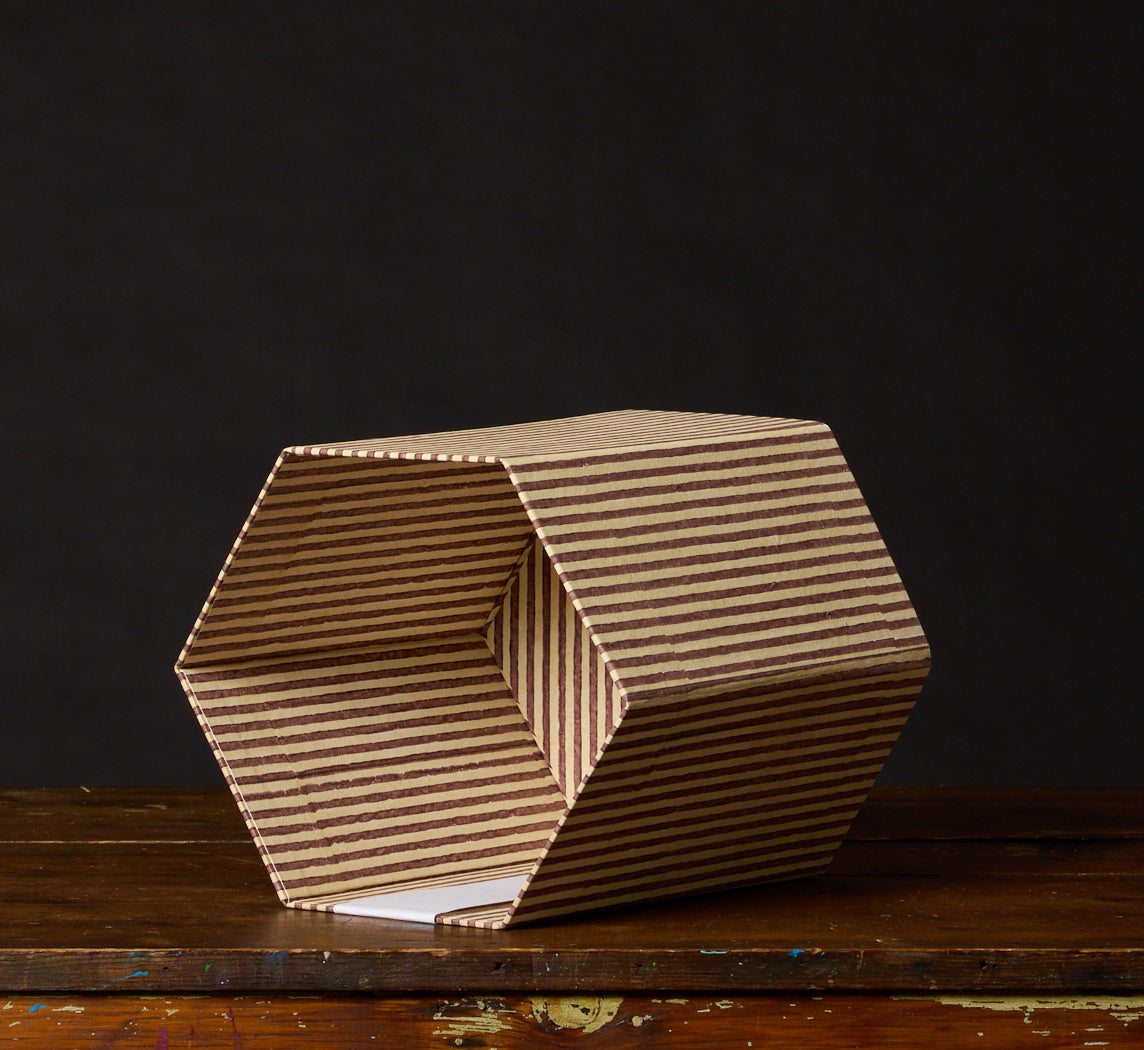 BLOCK PRINTED HEXAGON COLLAPSIBLE BASKET