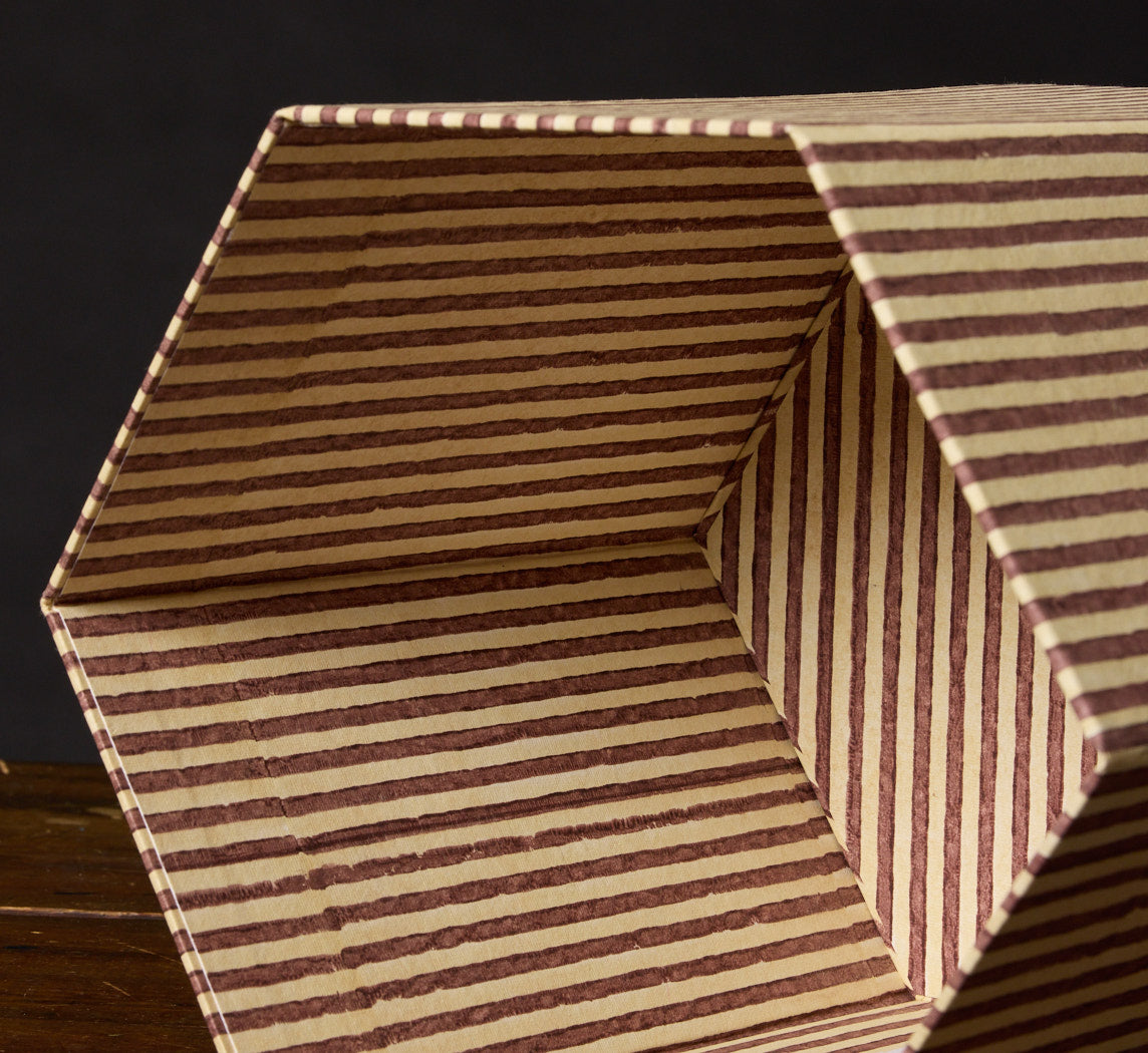 BLOCK PRINTED HEXAGON COLLAPSIBLE BASKET