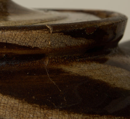 20TH CENTURY BROWN SWIRL STONEWARE VESSEL