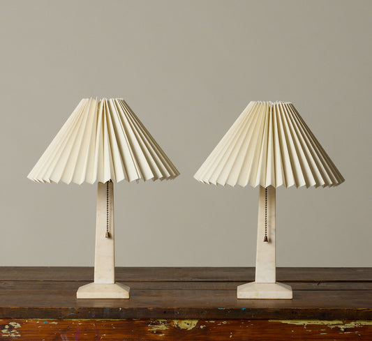 PAIR OF VINTAGE MARBLE TABLE LAMPS
