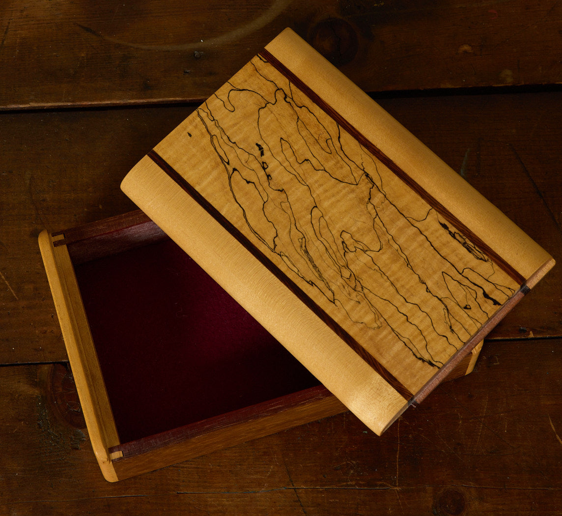 VINTAGE SPALTED MAPLE INLAY BOX