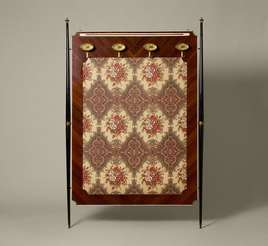 ITALIAN MID CENTURY ROSEWOOD UPHOLSTERED HALL TREE