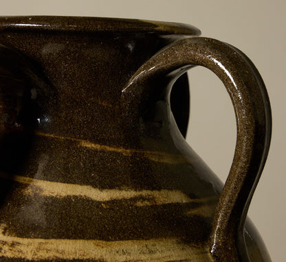 OVERSIZED EARTHENWARE FOLK ART SWIRL VASE II