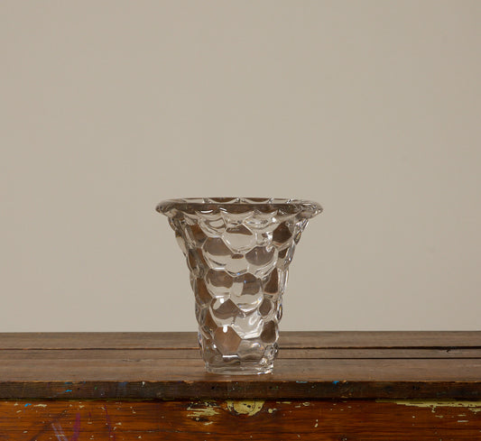 1930S FRENCH CRYSTAL HONEYCOMB VASE