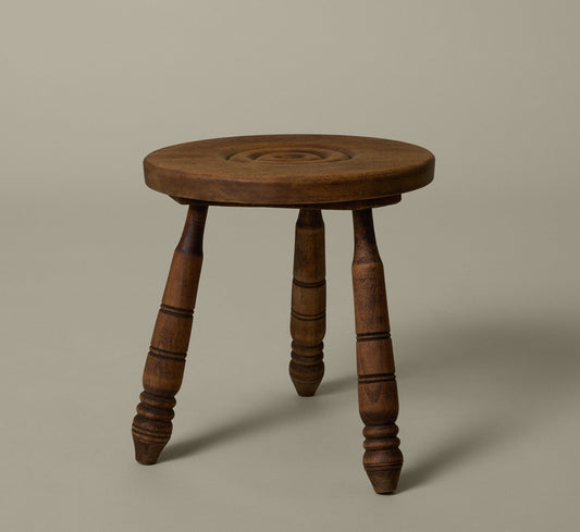 1930S FRENCH WOODEN STOOL IN THE STYLE OF CHARLES DUDOUYT