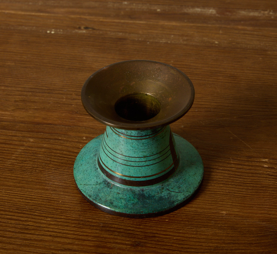 1920S ART DECO CANDLE & MATCHSTICK HOLDER SET BY PAUL HAUSTEIN FOR WMF